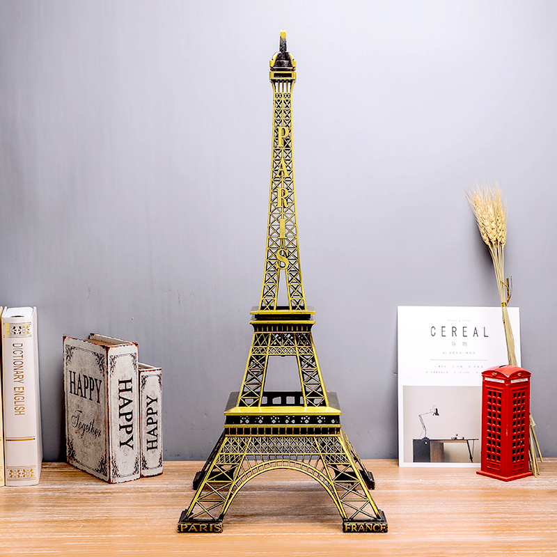 現代簡約風格合金材質巴黎鐵塔裝飾品禮品擺件