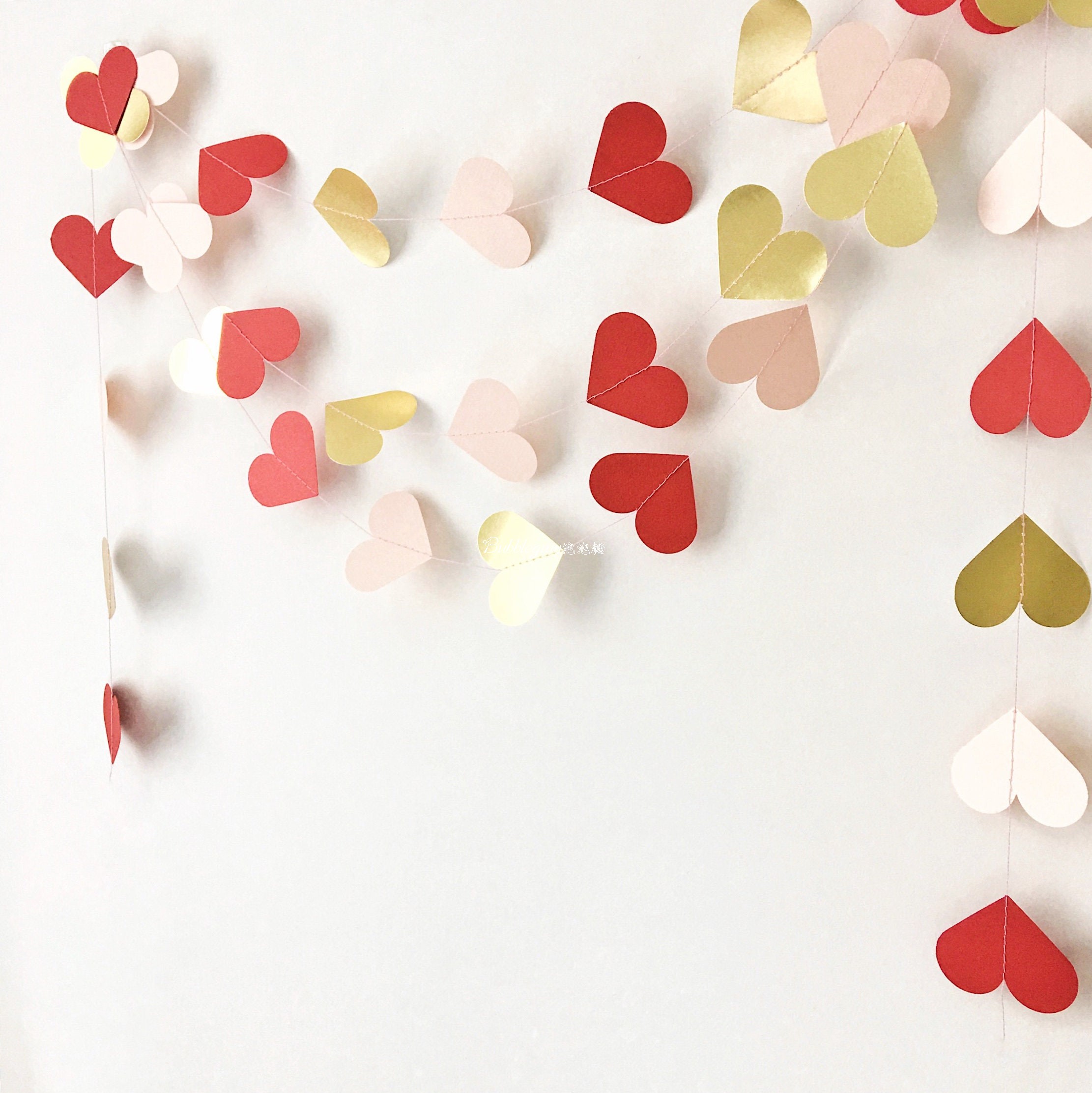 節慶裝飾拉花紙串用品心形圓形紙串營造歡樂氣氛