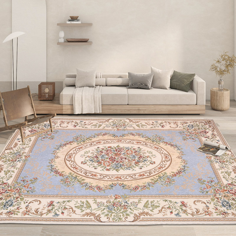 歐式地毯客廳別墅沙發茶几毯臥室床邊毯植物花卉裝飾