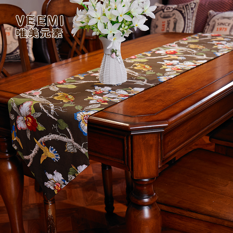 風格清新美式鄉村風桌布 北歐田園風格 玉蘭花印花 布製 適合餐桌床頭 可客製尺寸 (3.1折)