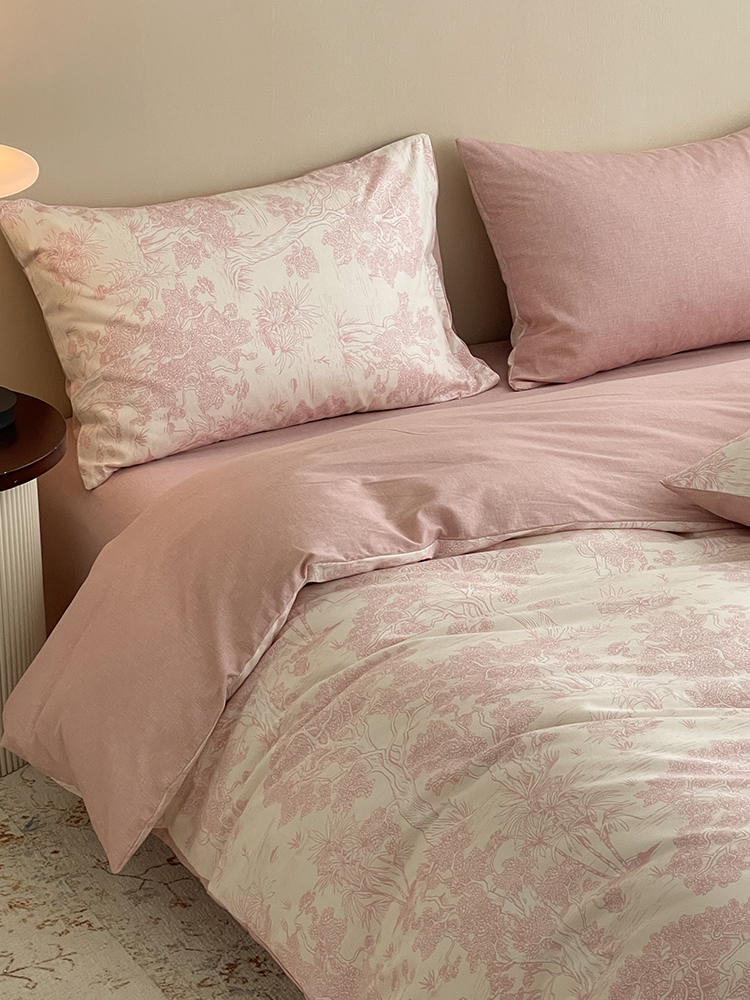 精梳純棉四件套 田園風格 床單式床笠式 可選尺寸 全棉親膚 舒適透氣