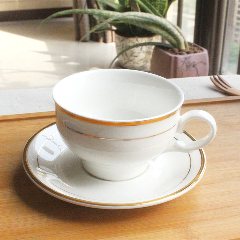 英式風格陶瓷咖啡杯配碟高檔金邊下午茶杯養生茶杯餐廳