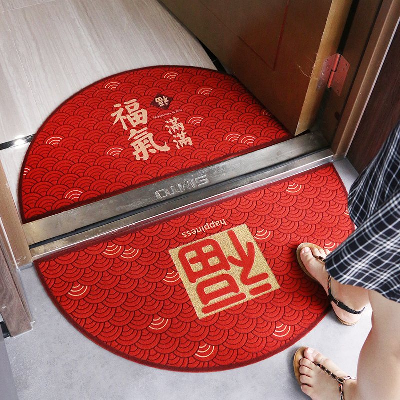 新中式雕刻地墊 進門玄關門廳防滑腳墊 家用地墊