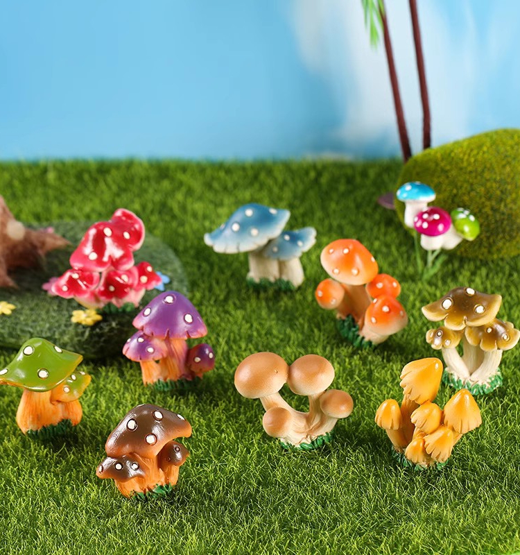 仿真小蘑菇裝飾擺件點綴微景觀魚缸庭院假山盆景營造清新田園風格