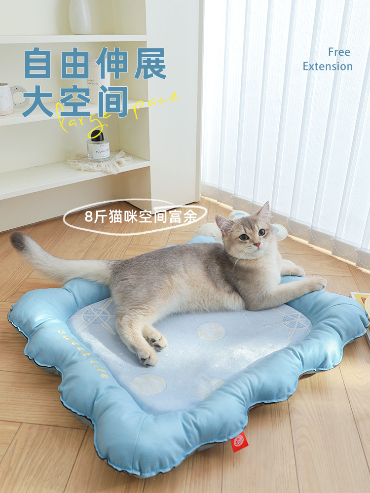 貓窩夏季貓墊子四季通用貓涼蓆涼墊睡墊狗窩夏天睡覺貓床寵物冰墊