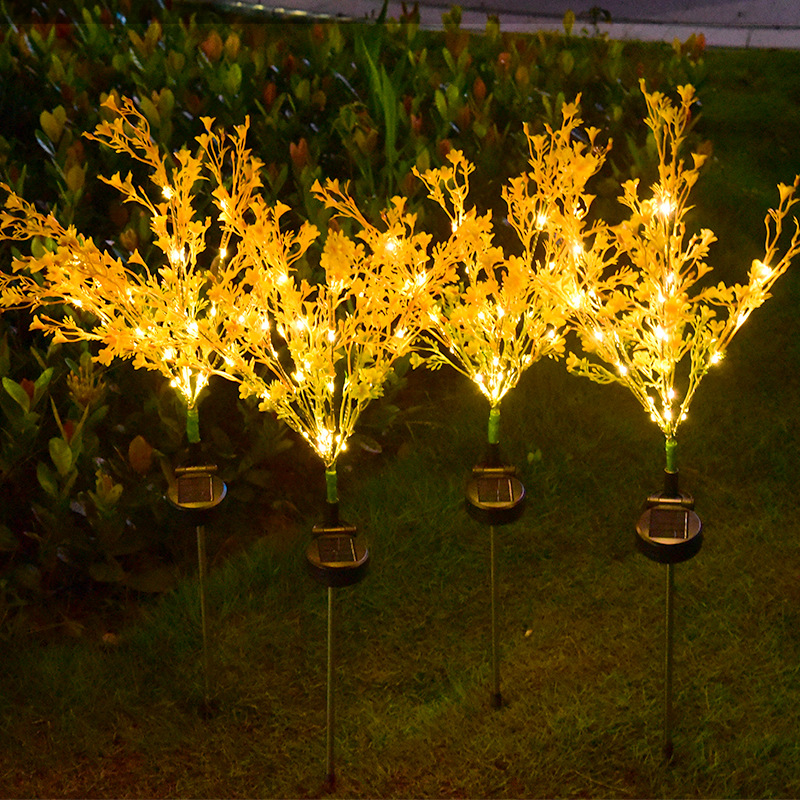 新款led太陽能油菜花燈戶外防雨公園景區花園裝飾倣真草坪插地燈