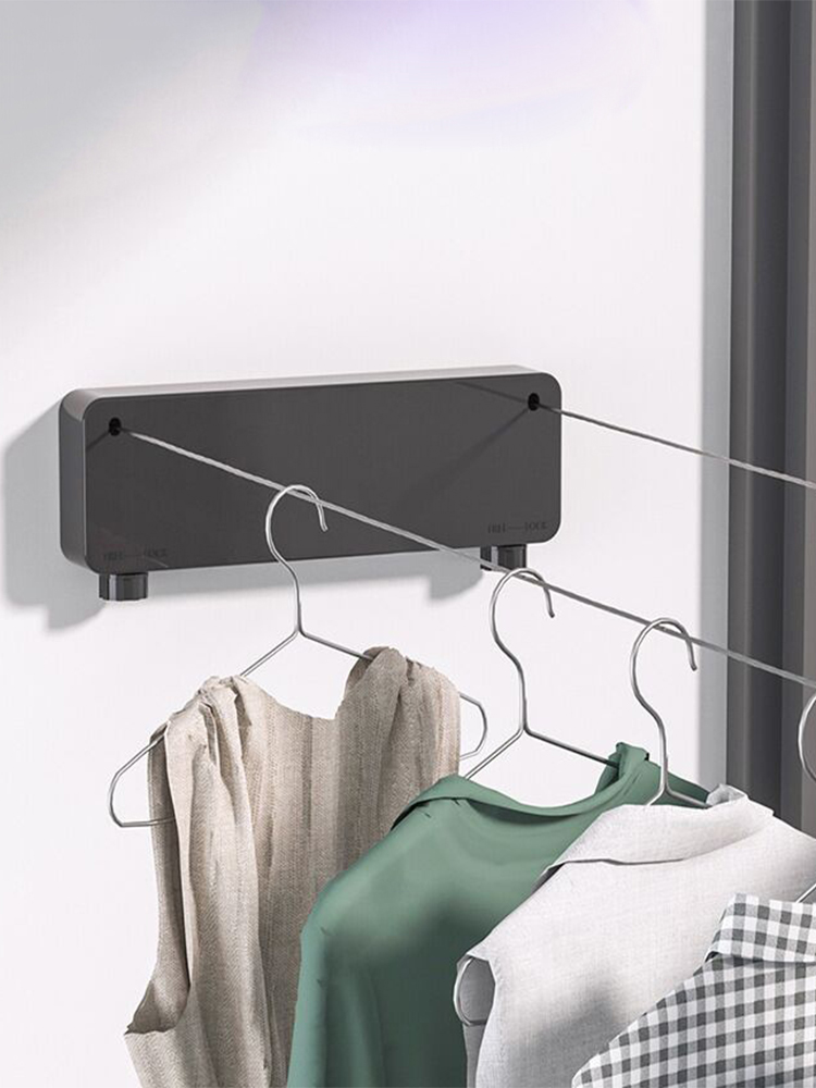浴室隱形晾衣繩伸縮防風雙門窗戶晾衣架 (8.3折)
