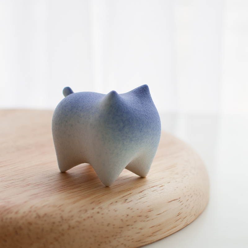 日式手工陶瓷貓咪擺件 裝飾書房辦公桌療癒小禮物