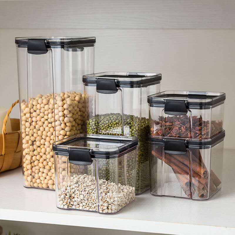 簡約風格 PET 密封罐 透明食品儲存罐廚房小清新收納盒 (8.3折)