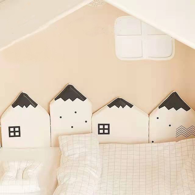 ins北歐風寶寶嬰兒床床圍防撞頭防護欄兒童房裝飾可愛小房子軟包