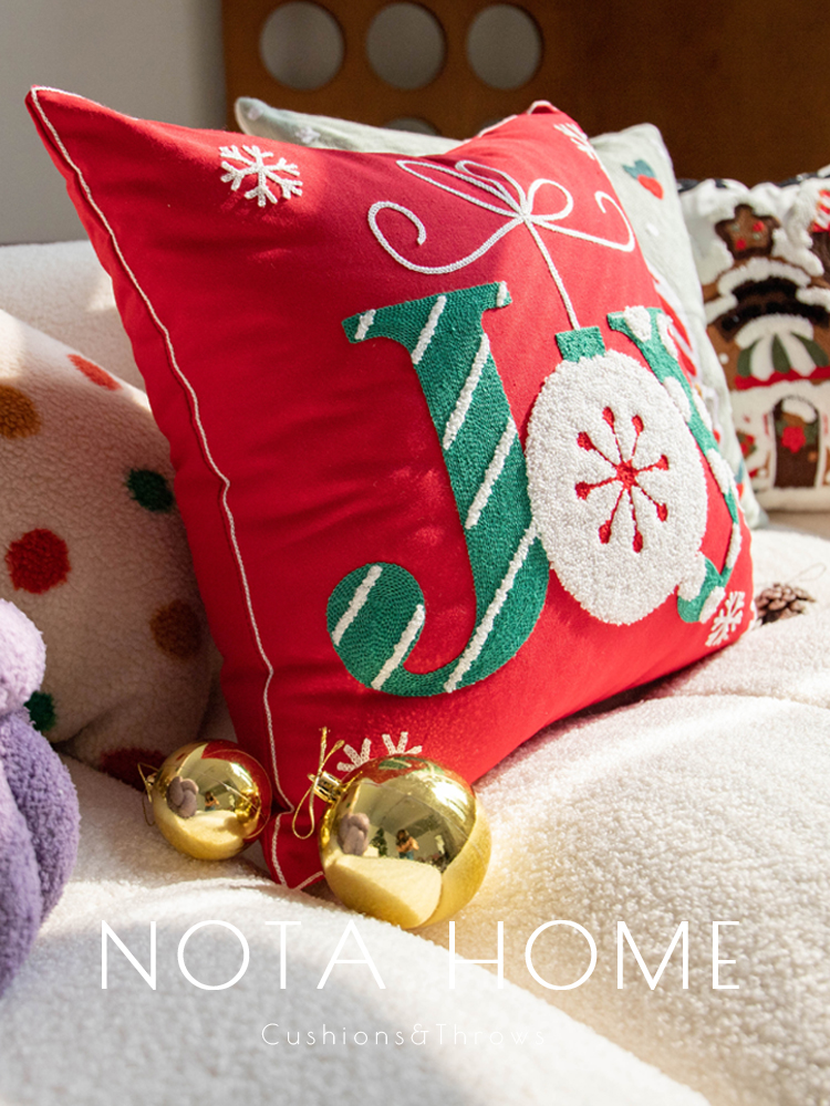 聖誕節抱枕 舒適高級感枕套 沙發靠枕 軟裝冬日民宿客廳裝飾 (6.4折)