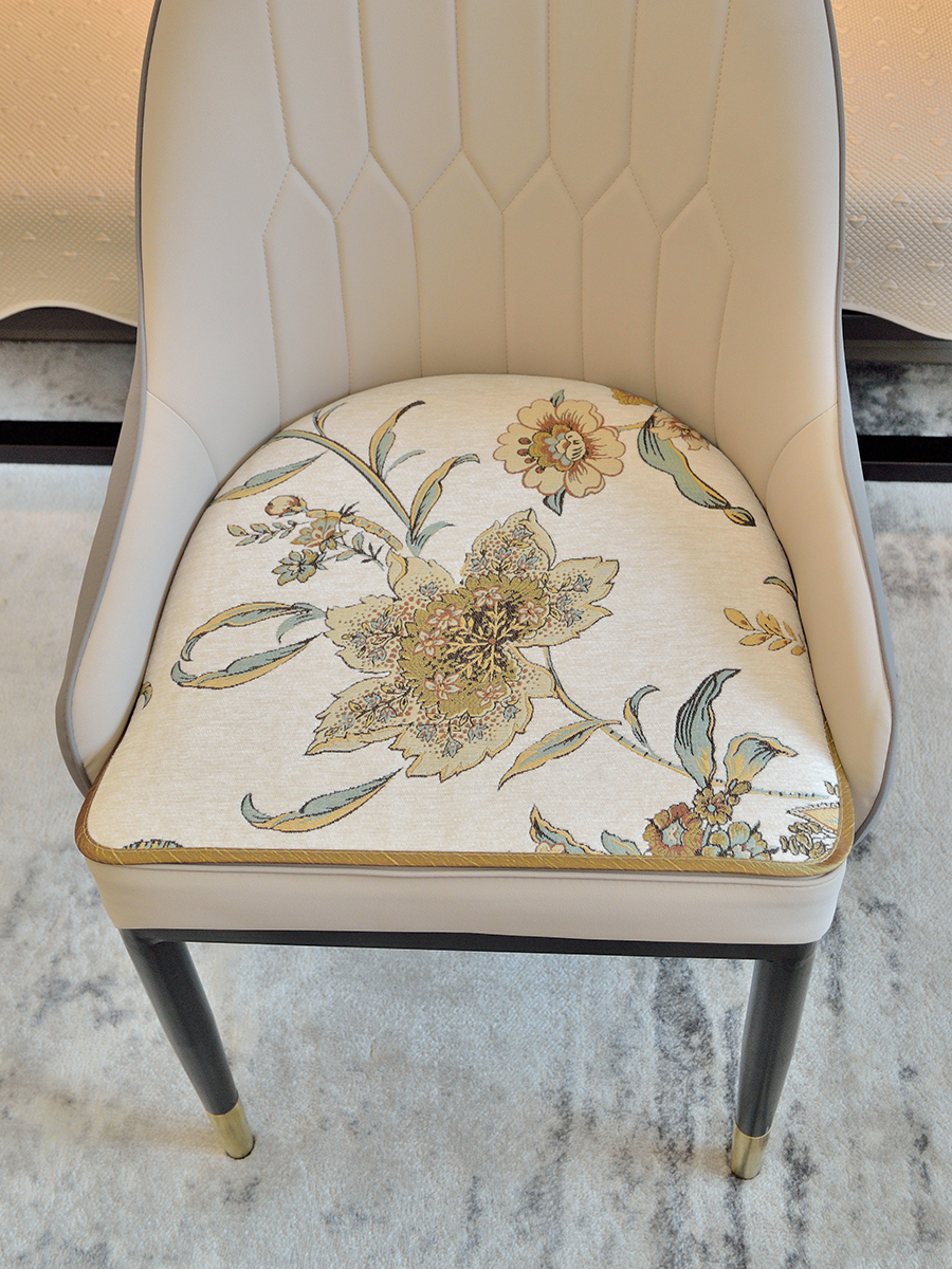 美式現代簡約馬蹄形餐桌椅四季雪尼爾薄款坐墊沙發墊
