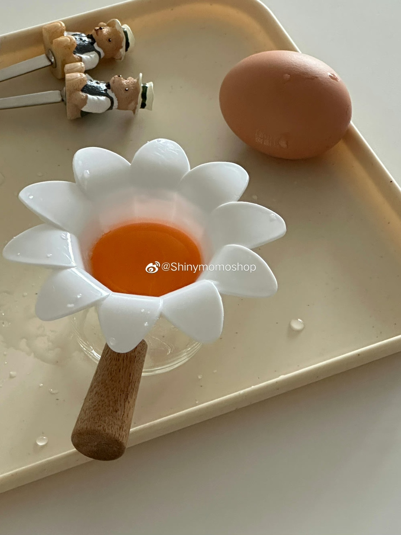 創意韓風花瓣蛋液分離玻璃奶罐