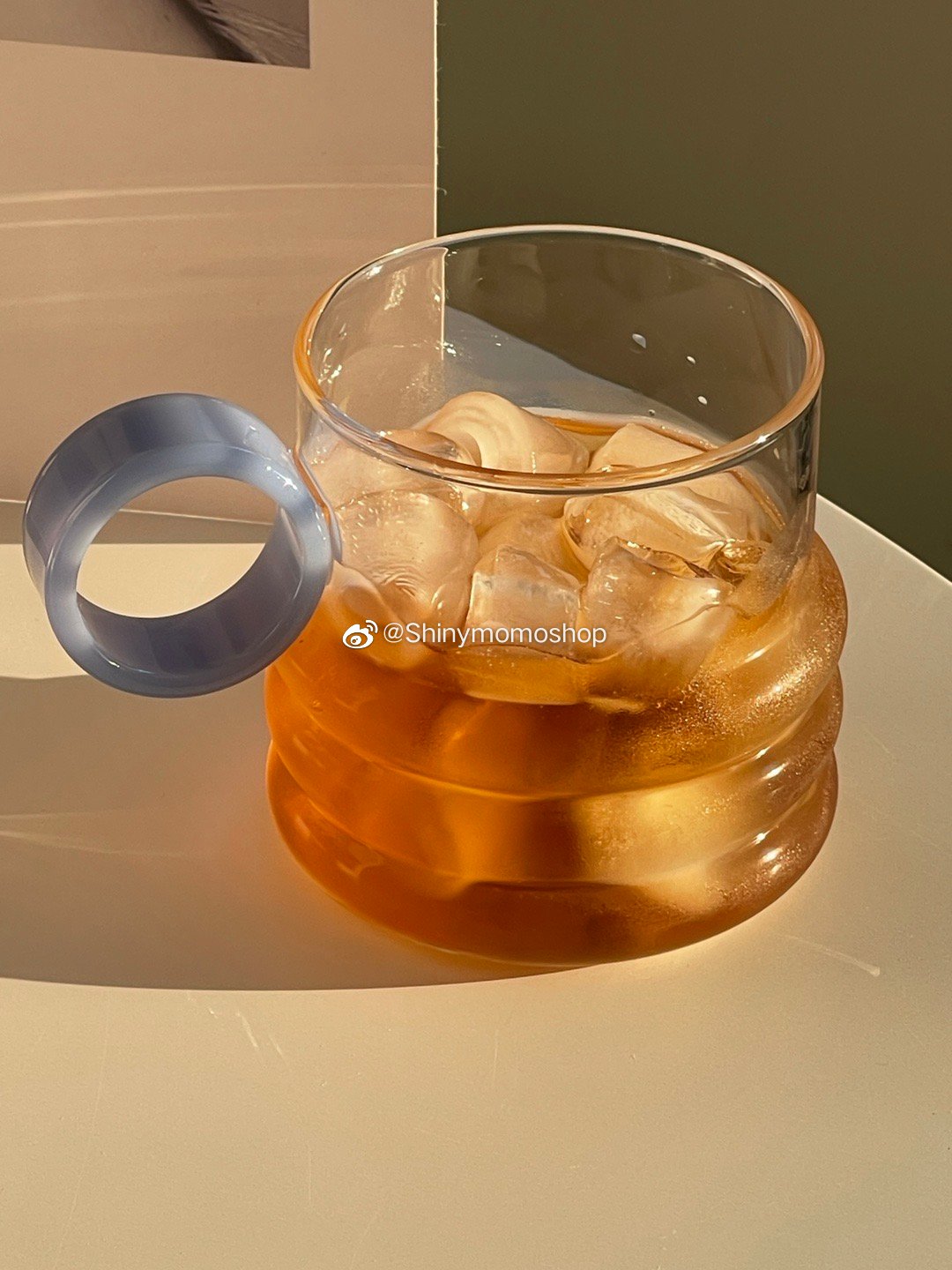 韓風飲料杯玻璃杯 圓形透明玻璃馬克杯 咖啡器皿