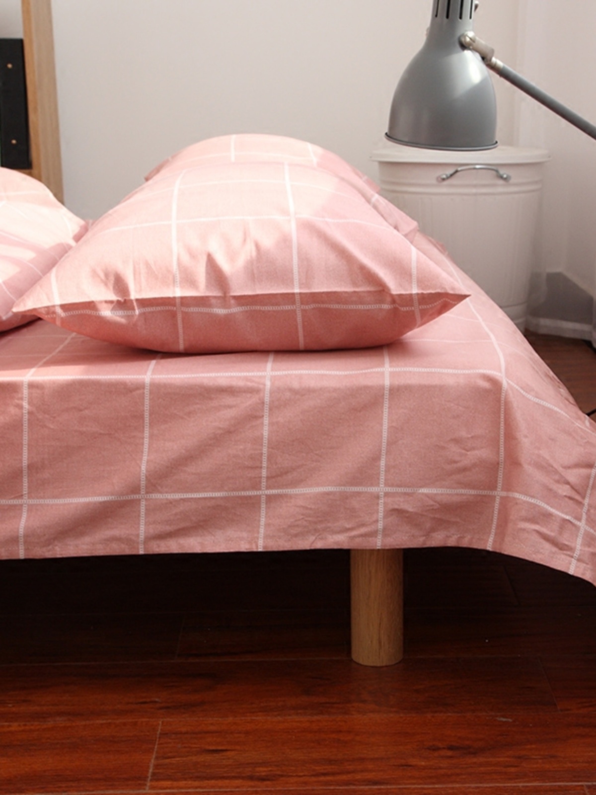 日式風格棉質床單4件套 簡約格子保暖床品雙人被套15米18米