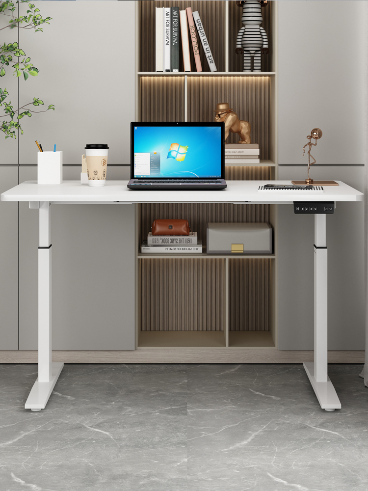 智能升降桌支架雙電機桌架家用辦公電動電腦桌可調節高度黑色白色