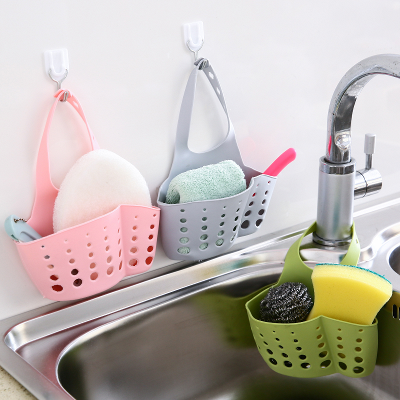 廚房洗碗水池下水槽水龍頭收納可掛瀝水籃置物架用品掛籃掛袋神器