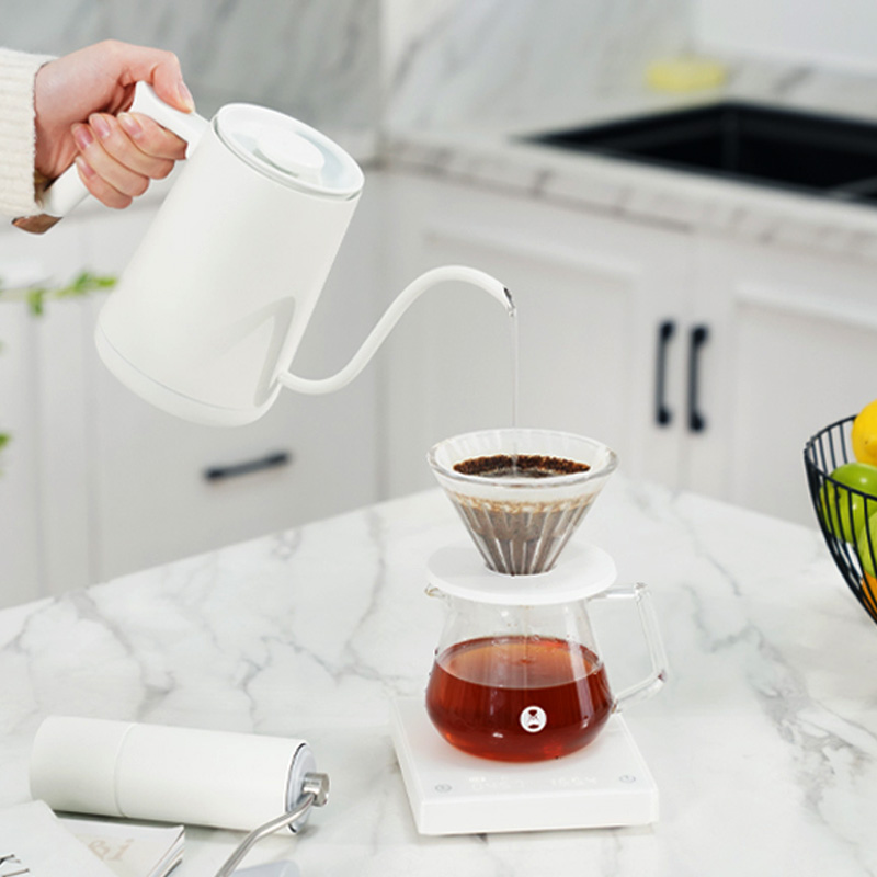 泰摩魚smart咖啡溫控壺 家用不鏽鋼細口手衝咖啡壺水壺泡茶控溫壺