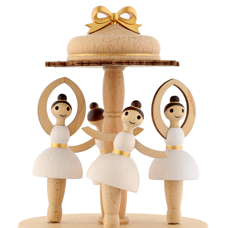 木質芭蕾八音盒女孩生日聖誕節禮物簡約美觀木質材質禮盒包裝