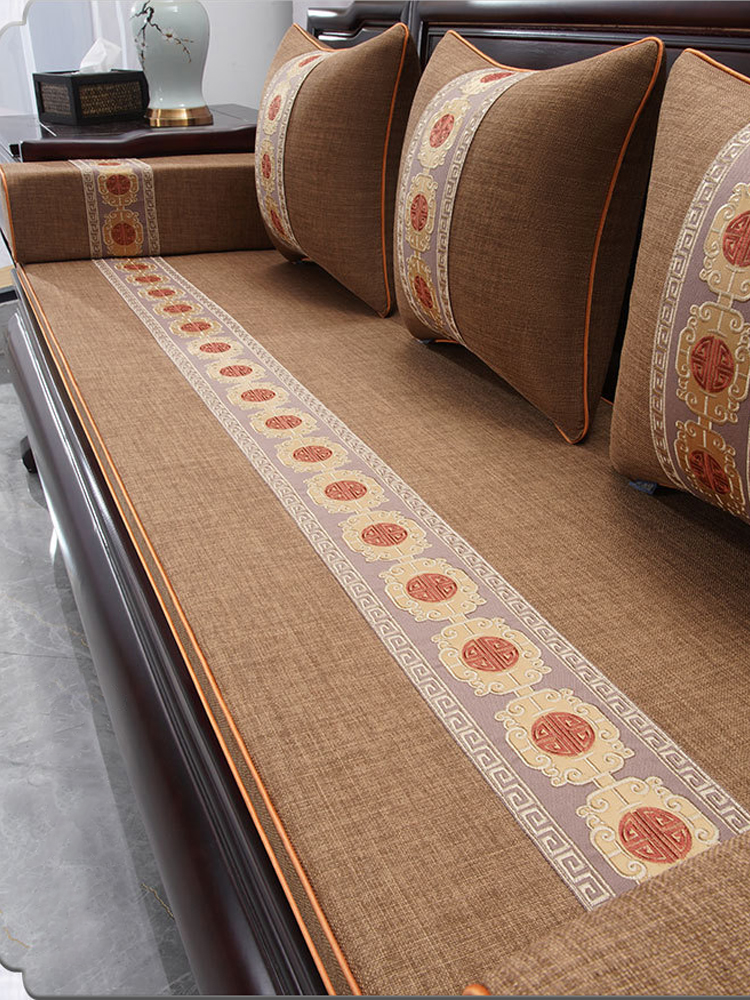 新中式紅木沙發坐墊防滑墊套 加厚海綿墊 適合組合沙發