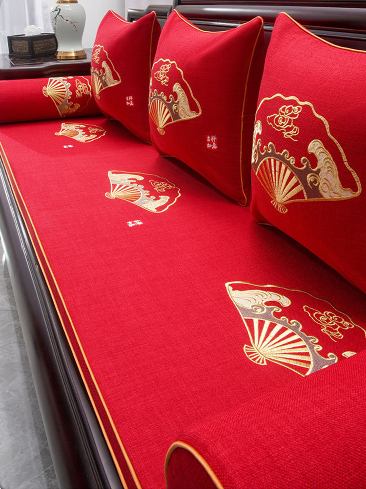 新中式四季通用防滑紅木坐墊套罩 組合沙發適用