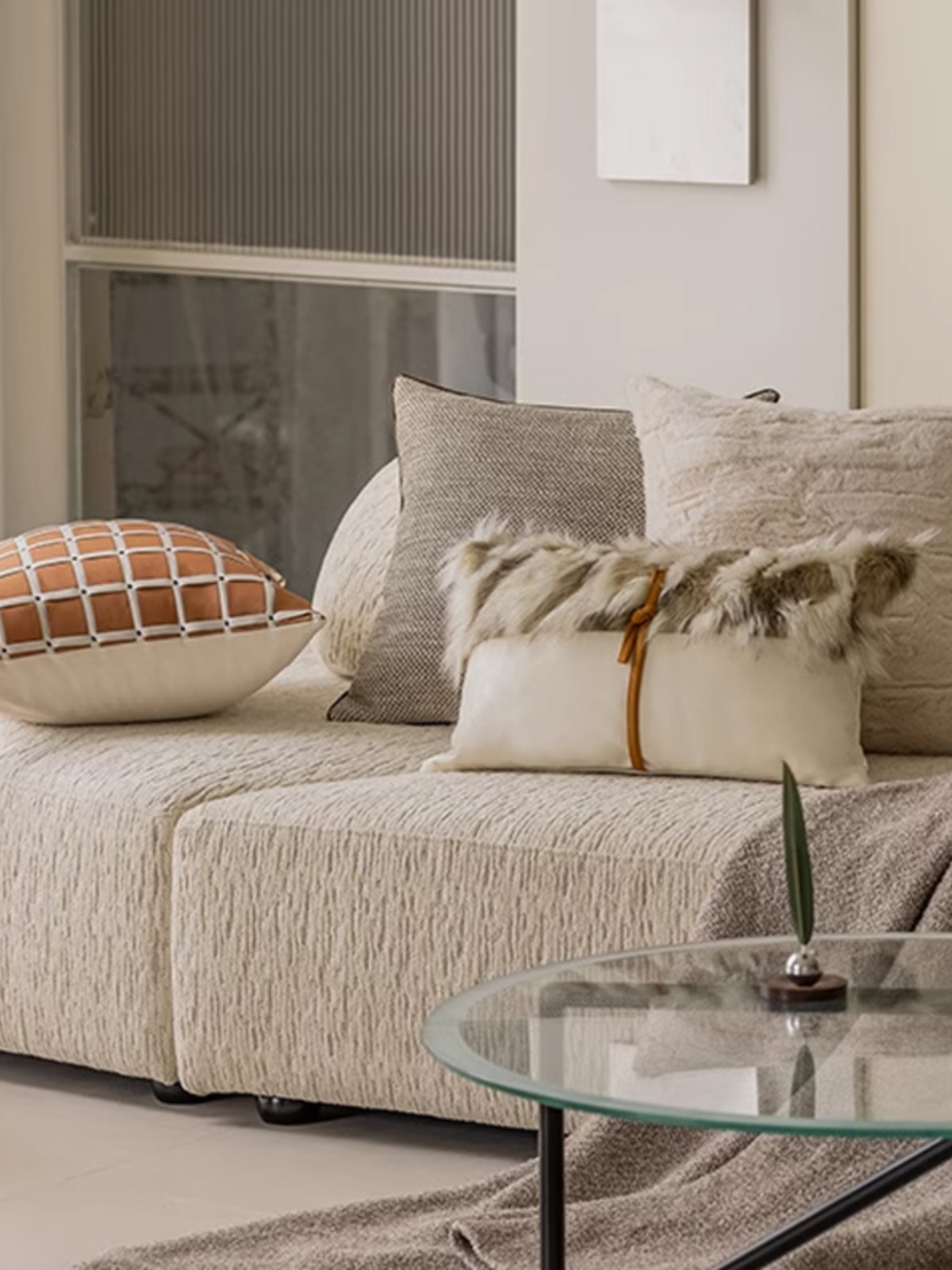 北歐輕奢編織皮革抱枕樣板間客廳沙發靠墊pu皮靠枕套簡約大方