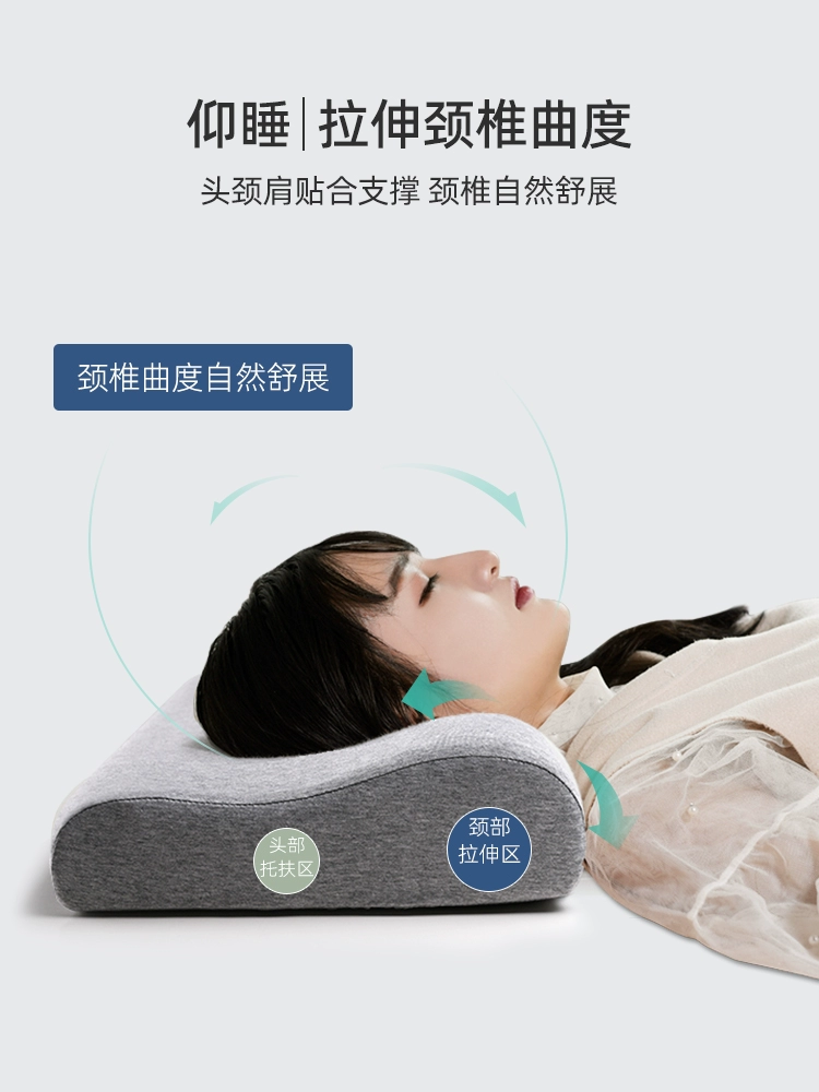 波浪護頸記憶枕棉質枕套人體工學波浪設計一對枕芯多功能家庭枕頭