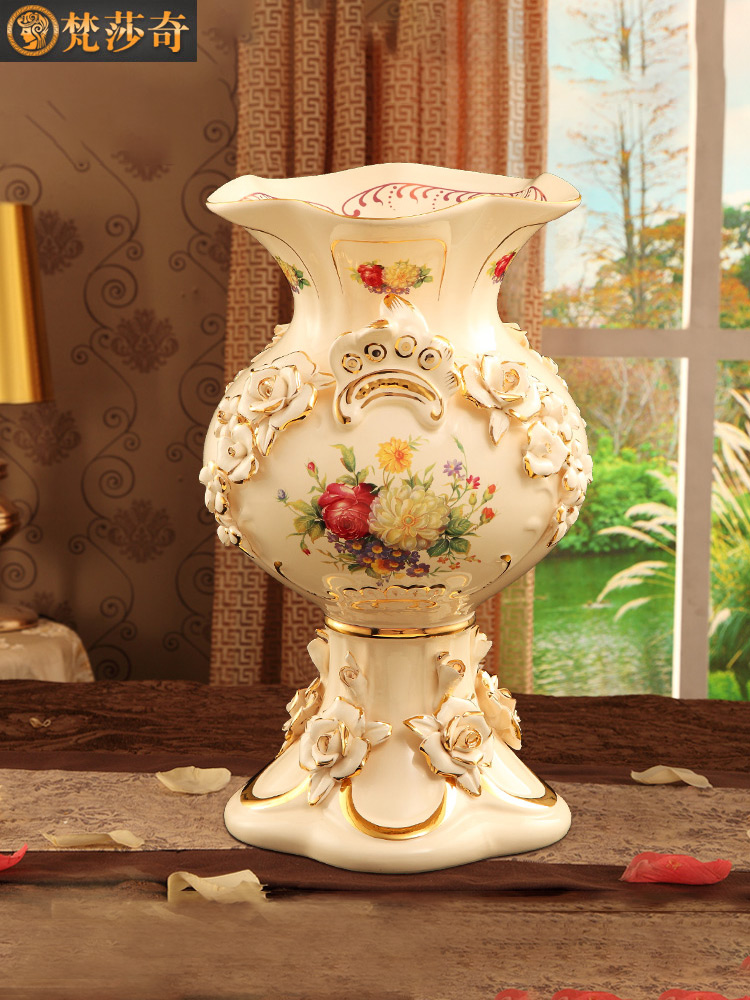 歐式奢華陶瓷花瓶居家臥室高檔擺件北歐簡約插花裝飾品