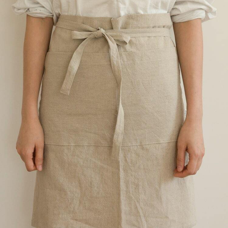 日式簡約復古棉麻圍裙 防汙防油 輕薄舒適男女皆宜 (6.2折)
