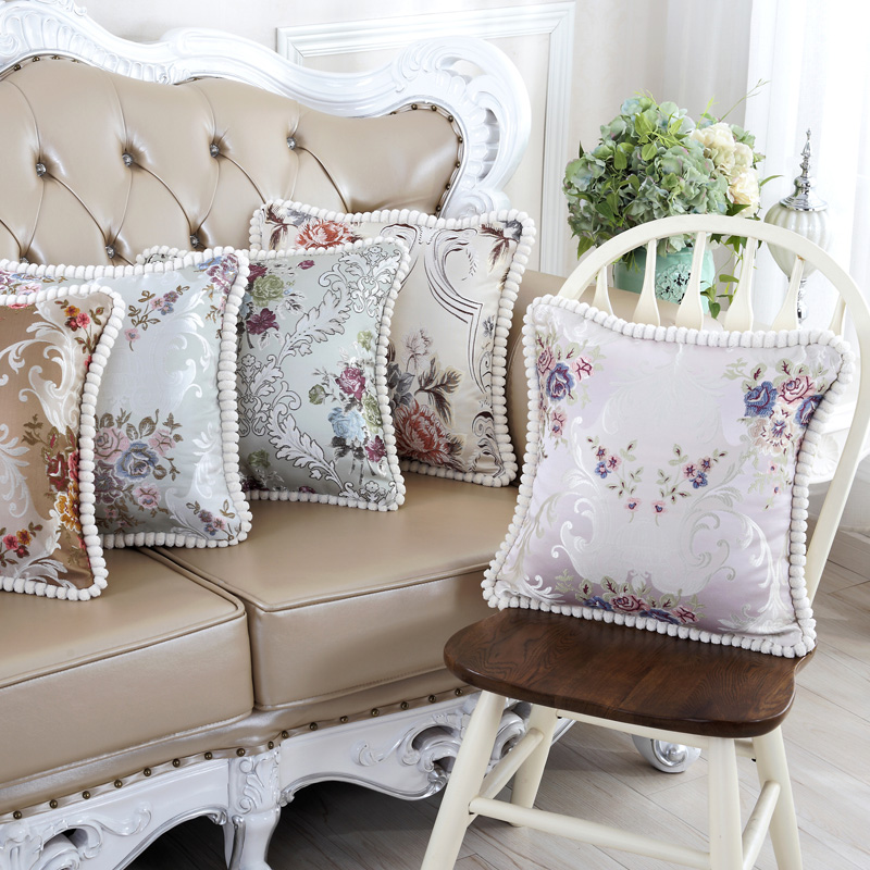 歐式刺繡風格含芯抱枕 奢華花卉圖案家居裝飾單人雙人沙發靠墊
